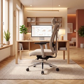 Fotel biurowy ergonomiczny jasnobeżowy VECTOR