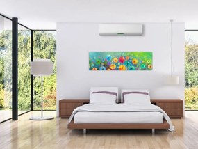 Obraz - Abstrakcyjne kwiaty (170x50 cm)