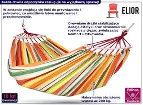 Dwuosobowy hamak ogrodowy w paski - Pikos 6X