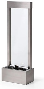 Fontanna zewnętrzna ze stali nierdzewnej i szkła z oświetleniem LED - wys. 108 cm - Srebrny - PANGA