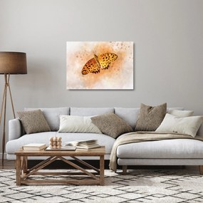 Obraz na szkle - Pomarańczowy motyl, akwarela (70x50 cm)