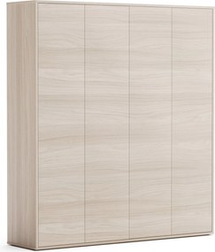 Szafa biurowa na dokumenty BLOCK, 4 drzwi, 1600 × 400 × 1748 mm, dąb naturalny