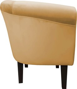 Fotel Milo tkanina Welur wygodny fotel tapicerowany do salonu i sypialni : Kolor nogi - Venge, Kolor tkaniny - VELVET - MG15, Wysokość nogi - 20 cm