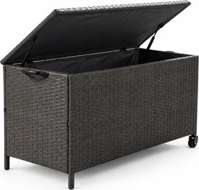 Skrzynia ogrodowa na poduszki z technorattanu XL-SD-L, 133x56x64 cm, kolor szary