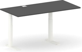 Biurko FUTURE z regulacją wysokości, 170x80 cm, 2 silniki, biała podstawa, grafit