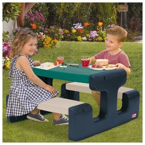 Little tikes stolik piknikowy dla dzieci niebiesko-zielony do ogrodu