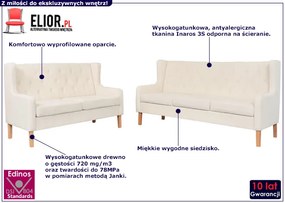 Kremowy zestaw wypoczynkowy do salonu - Vilson 4Q