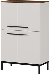 Szarobeżowa wysoka szafka łazienkowa w dekorze orzecha 60x97 cm Yonkers – Germania