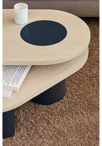Czarny stolik w dekorze jesionu 120x50 cm Nori – Teulat