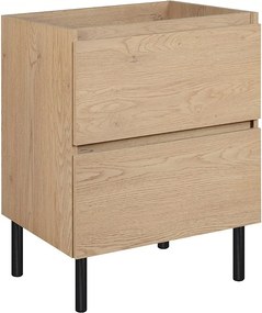 Meble łazienkowe 60 cm, nóżki, Kolor: Dąb Jasny, 60 x 80,7 x 46 cm