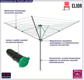 Zielona obrotowa suszarka ogrodowa - Artivia