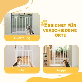 PawHut Bramka Ochronna Barierka Bez Wiercenia z Automatycznym Zamknięciem dla Dzieci Kuchni Schodów 76–103 x 76 cm Biała | Aosom PL