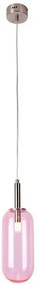 Różowa szklana lampa wisząca LED - 10X V013 G8-T97