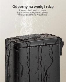 Kosz na śmieci do łazienki NORD, 5 l, czarny SongmicsHome