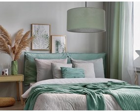 Zielona lampa wisząca z tekstylnym kloszem ø 40 cm Shanti – Candellux Lighting