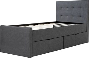 Stelaż łóżka 90x200 cm antracyt Tapicerowany