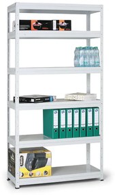 Regał metalowy z półkami, 250 kg, 2000 x 1000 x 600 mm, biały