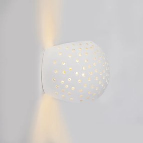 Vintage-inspirowana lampa ścienna z białego gipsu - Blur Retro Oswietlenie wewnetrzne