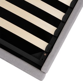 Łóżko Tapicerowane 140x200 cm MARSYLIA ze Stelażem i Pojemnikiem Dwuosobowe Szare