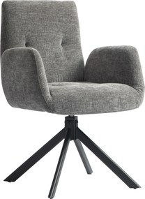 HOMCOM Fotel Akcentowy, Nowoczesny Design, Obrotowy, Do 120 kg, Ciemnoszary