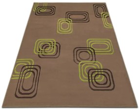 Dywan  nowoczesny Kwadraty jasny brąz 160 cm x 225 cm