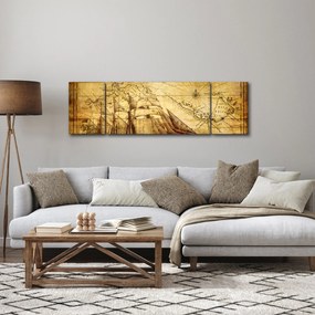 Obraz - Stara mapa (170x50 cm)