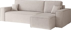 Narożnik BEST L z funkcją spania i pojemnikiem, tkanina Neve, Beżowy, Prawy