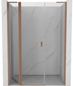 Mexen Mist L drzwi prysznicowe uchylne 135 cm, transparent, miedź szczotkowana - 8A4L-135-001-65-00