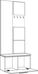 Masseno Garderoba MODULO 80,6/204/40 cm do Przedpokoju Nowoczesna Szara