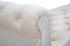 Kremowa aksamitna ławka Paris – Mauro Ferretti