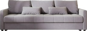 Szara welurowa sofa amerykanka z pojemnikiem M8-E16