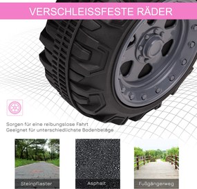 HOMCOM Miniquad elektryczny dla dzieci pojazd elektryczny ATV samochód dziecięcy auto dla dzieci LED kolor różowy