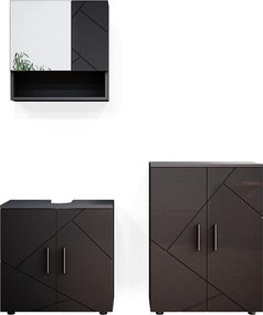 Zestaw mebli łazienkowych antracyt wysoki połysk 80x41x58.6 irma