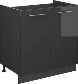 Szafka pod zlew antracyt wysoki połysk 80x60x82 fame-line