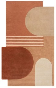 Wełniany dywan tkany ręcznie w kolorze terakoty 200x290 cm Lozenge Terracotta – Flair Rugs