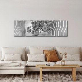 Obraz - Czarno-białe bąbelki (170x50 cm)