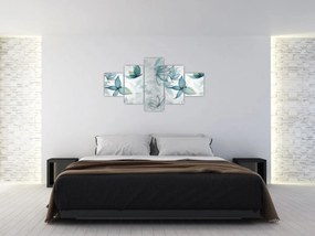 Obraz - Niebieskie motyle (125x70 cm)