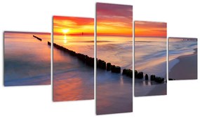 Obraz - Sunset, Baltic Sea, Poland (125x70 cm)