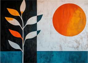 Obraz - Abstrakcja rośliny i słońca (70x50 cm)