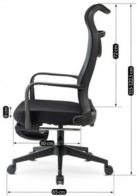 Fotel Biurowy Ergonomiczny Obrotowy z Podnóżkiem ACTON Czarny