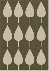 Dywan dziecięcy Adventures – Kremowe Listki na zielonym tle 160 cm x 235 cm Atest Oeko-Tex