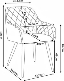 Zestaw 6 beżowych krzeseł tapicerowanych welurem - Caveroz
