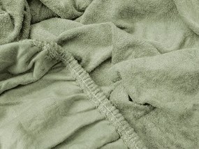 PrzytulneMieszkanie.pl Frotte prześcieradło EXCLUSIVE jasno oliwkowe 180 x 200 cm