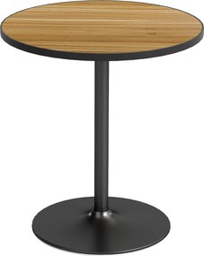 HOMCOM Okrągły Stół Jadalniany, Wykończenie Pod Dąb, Kompaktowy Design, dla 2-4 Osób, Dąb