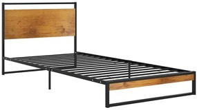Czarne metalowe łóżko pojedyncze 100x200 cm - Zana