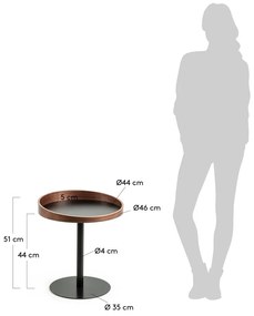 Okrągły stolik z blatem w dekorze orzecha ø 46 cm Kaori – Kave Home