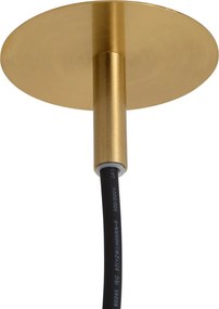 Lampa wisząca Art Deco złota ze szkłem opalowym IP44 - Flore