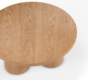 Okrągły stolik w dekorze dębu w naturalnym kolorze ø 100 cm Arancha – MOME
