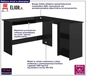 Czarne biurko do gabinetu połysk - Merfis 4X