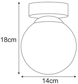 Biała lampa sufitowa szklana kula - A687-Zera